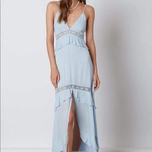 LIT boutique BLUE CROCHET MAXI DRESS